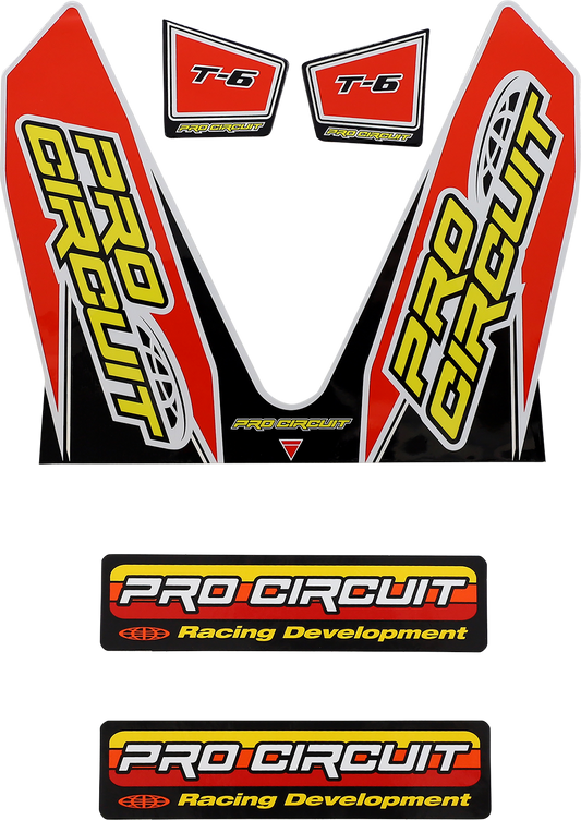 Pro Circuit T-6 Exhaust Mini Decals Red DC22MINI