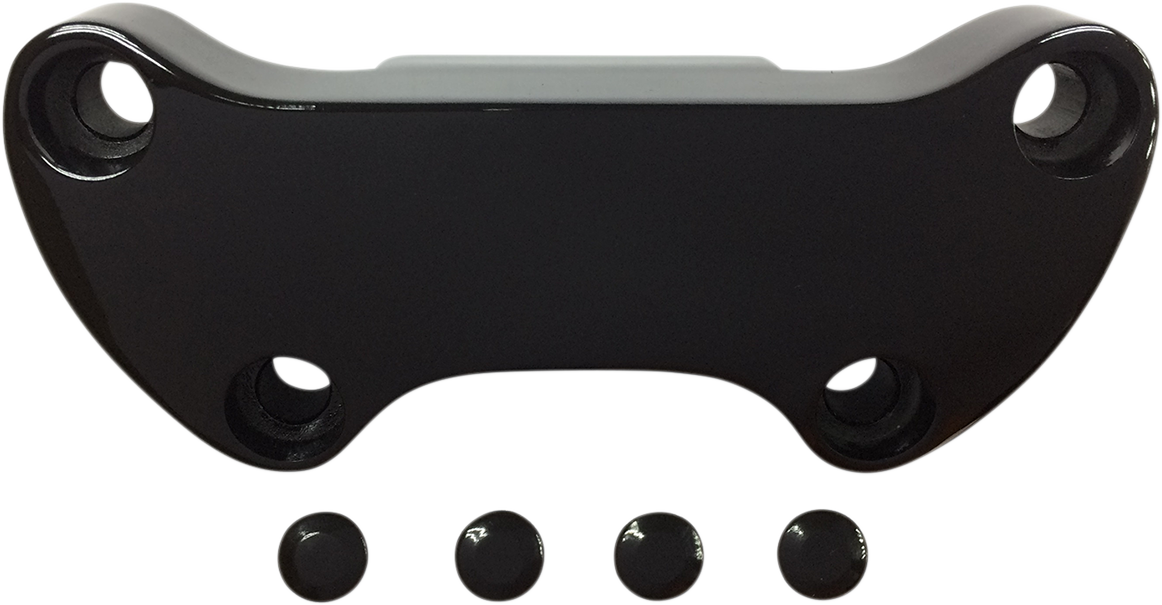 Drag Specialties Gloss Black Handlebar Clamps With Skirt Smooth 0603-0811