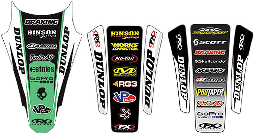 Factory Effex Rear Fender Graphic Kits Green 19-32126