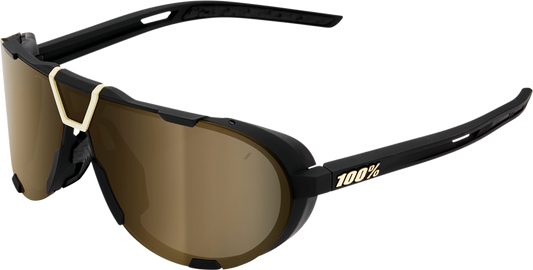 100% Westcraft Sunglasses Soft Tact Black - Soft Gold Mirror 61046-258-01