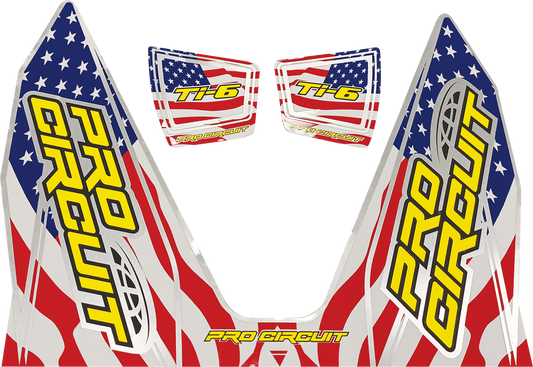 Pro Circuit Ti-6 Exhaust Decals Stars and Stripes DC22TI6-SS