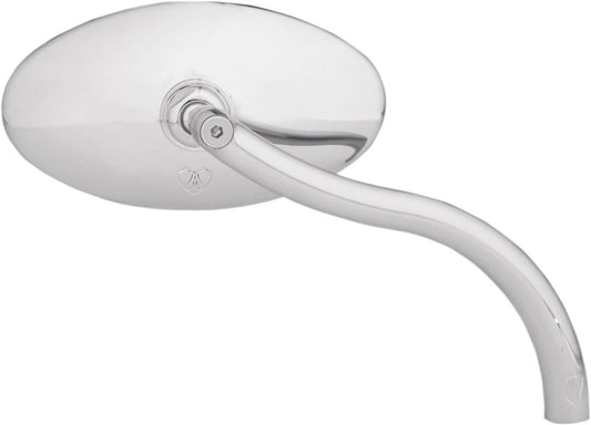 Arlen Ness Die-Cast Mirrors Chrome Cat-Eye Soft Bend Smooth 13-046