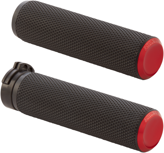 Arlen Ness Cable Fusion Series Grips Red Knurled 07-336