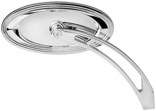 Arlen Ness Die-Cast Mirrors Chrome Oval Stepped 13-044