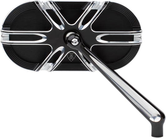 Arlen Ness Caged Series Mirrors Right Black Deep Cut 13-166