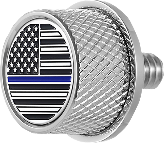 FIGURATI DESIGNS Seat Mounting Knob Stainless Steel - Blue Line American Flag...