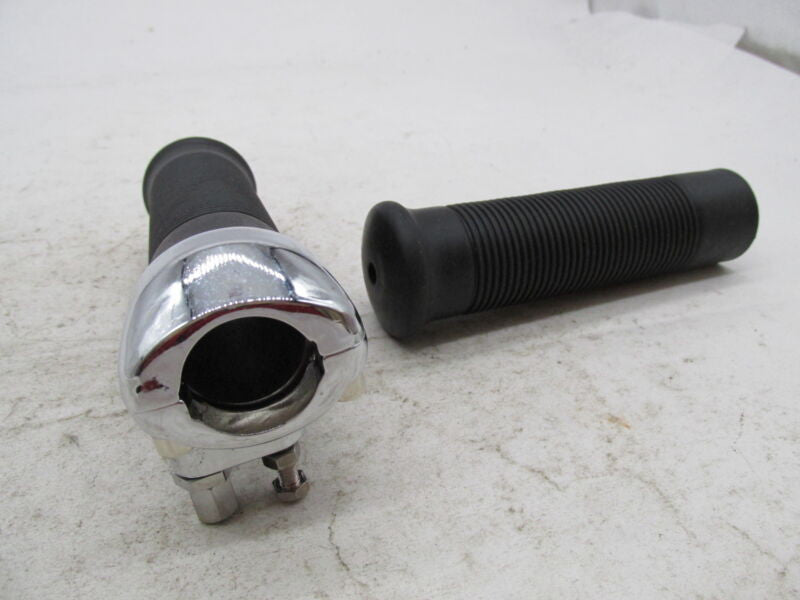 Set of Triumph Emgo NOS NEW Grips with Chrome Throttle Housing