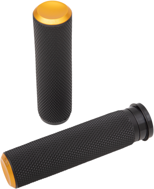 Arlen Ness TBW Fusion Series Grips Gold Knurled 07-347