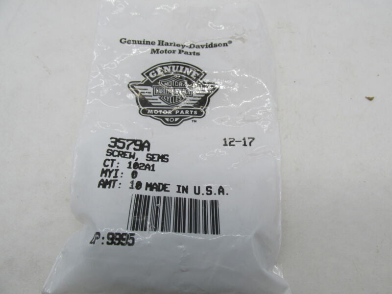 Lot of 6 Harley Davidson Genuine NOS SEMS Screws 3579A