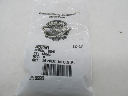 Lot of 6 Harley Davidson Genuine NOS SEMS Screws 3579A