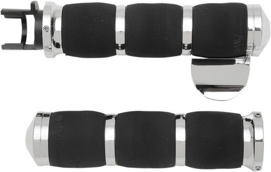 Avon Air Cushioned Grips with Throttle Boss 3 Ring - Chrome MT-IN-AIR-90C-B