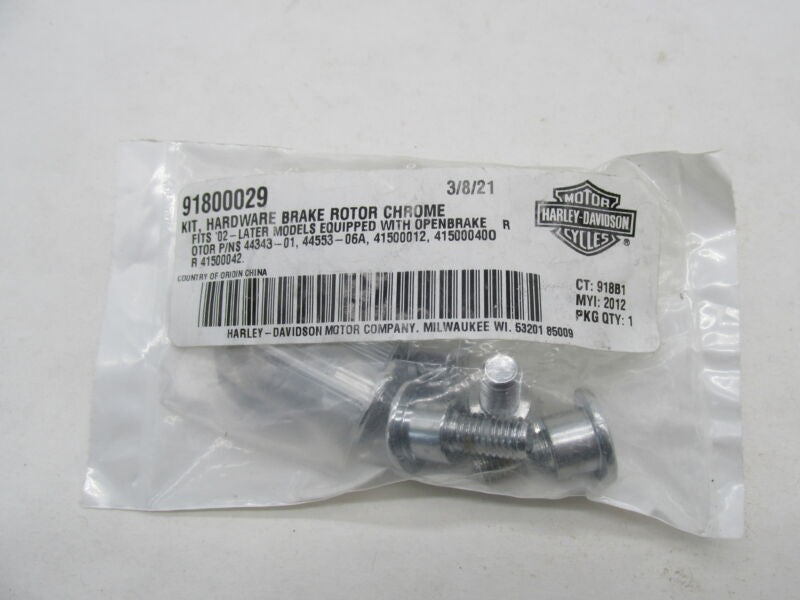 Harley Davidson Genuine NOS Brake Rotor Hardware Kit 91800029
