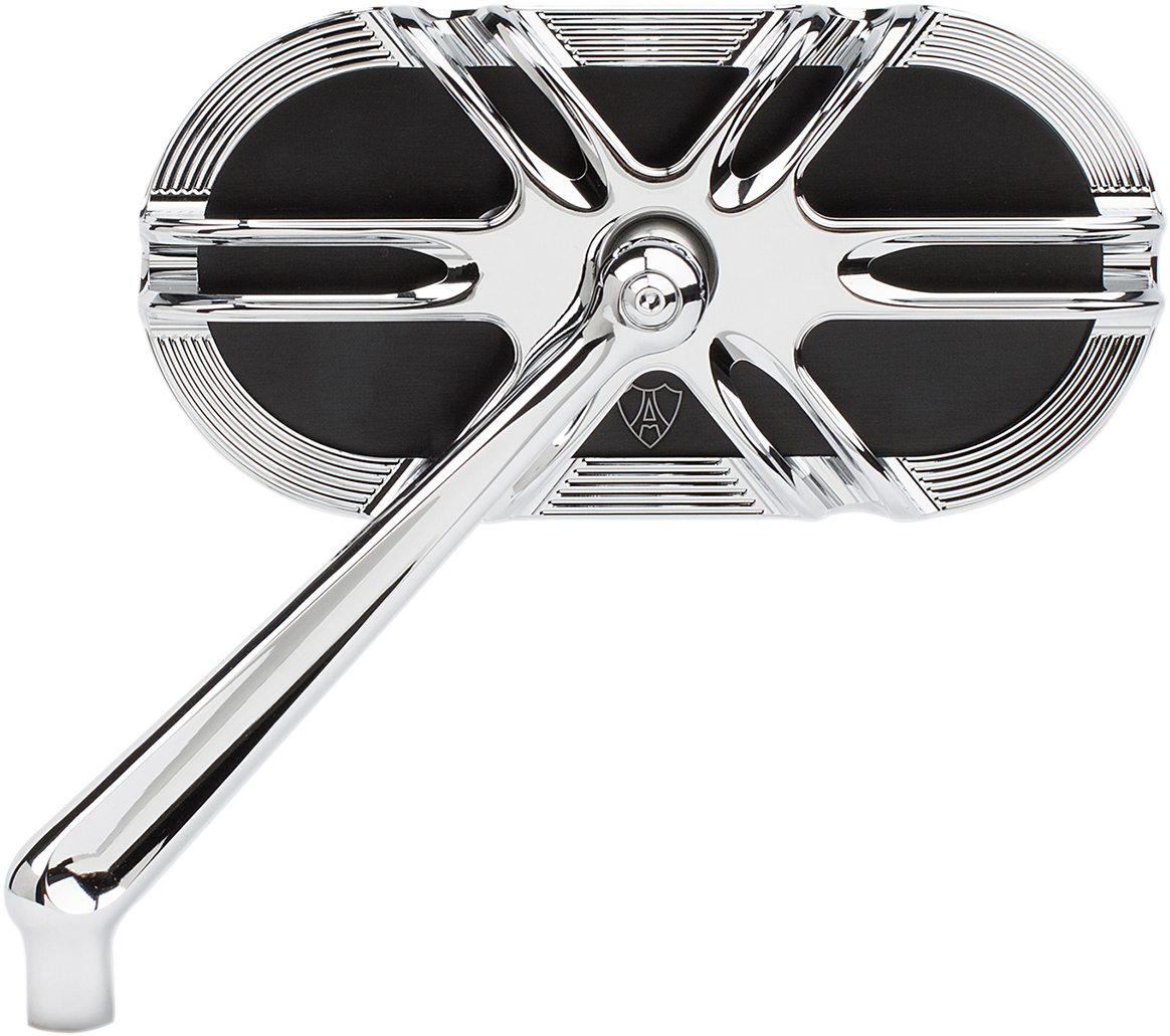 Arlen Ness Caged Series Mirrors Left Chrome Deep Cut 13-165