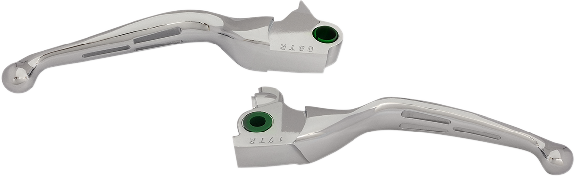 Drag Specialties Slotted Wide Blade Lever Set Chrome 0610-1980