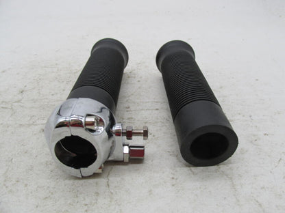 Set of Triumph Emgo NOS NEW Grips with Chrome Throttle Housing