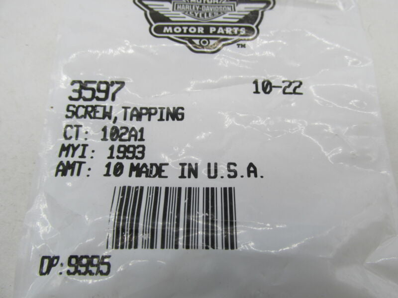 Lot of 3 Harley Davidson Genuine NOS 6-32 Torx Pan Tapping Screws 3597