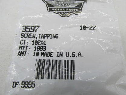 Lot of 3 Harley Davidson Genuine NOS 6-32 Torx Pan Tapping Screws 3597