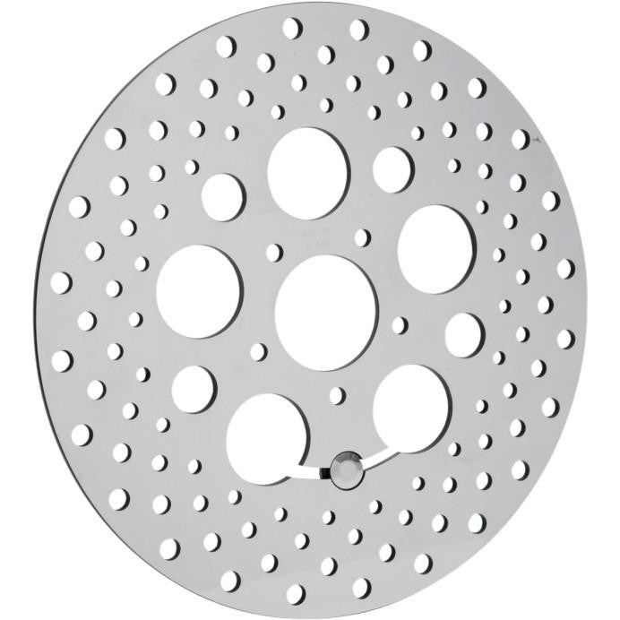 Drag Specialties Polished Stainless Steel Drilled Brake Rotor DS325091