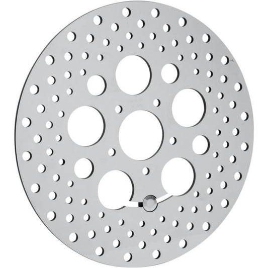 Drag Specialties Polished Stainless Steel Drilled Brake Rotor DS325091