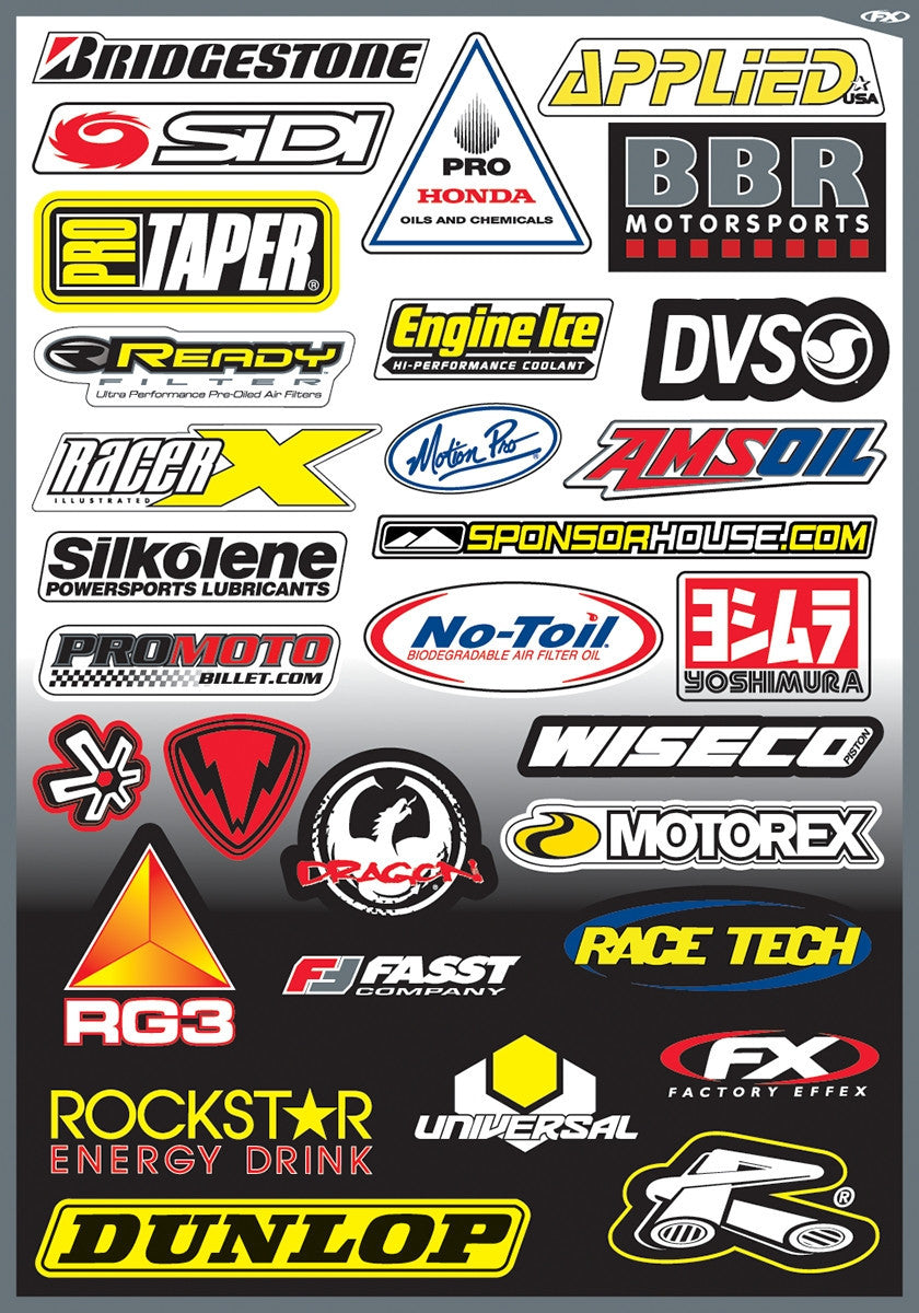 Factory Effex Sponsor Stickers Kit 10-68006