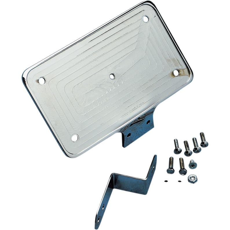 Drag Specialties Laydown License Plate Mount Chrome Billet DS-720134