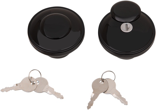 Drag Specialties Screw-In Locking Gas Caps Black w/o Vent 0703-0816