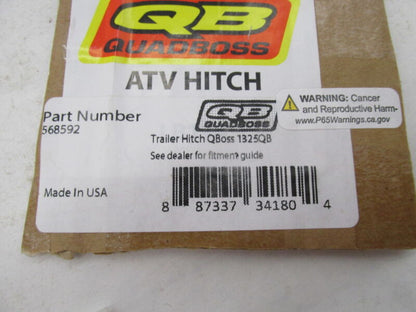 Quadboss QB Black Trailer Hitch Plate 568592 1325QB
