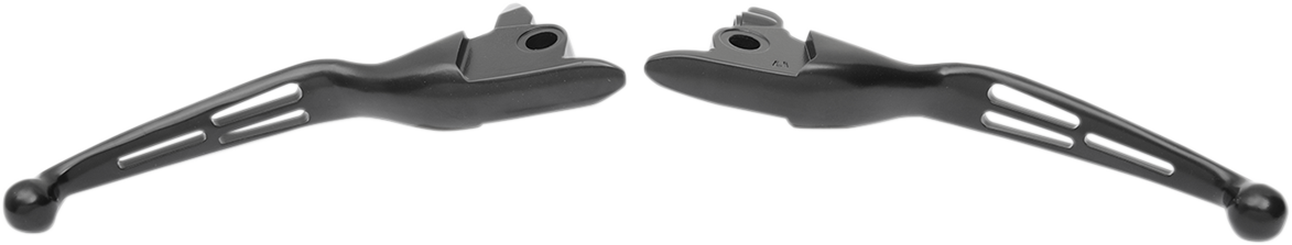 Drag Specialties Slotted Wide Blade Lever Set Matte Black 0610-1956