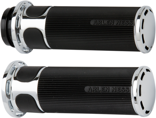 Arlen Ness Cable Style Fusion Series Grips Chrome Slot Track 07-300