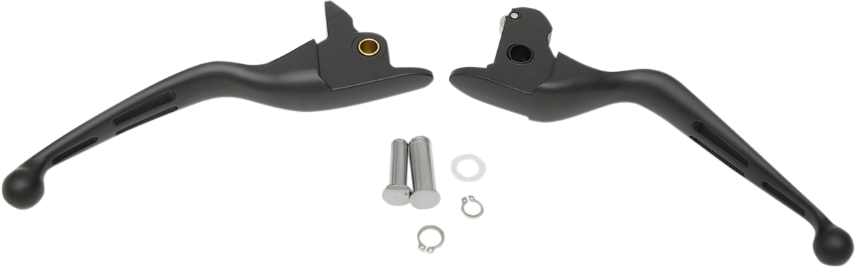 Drag Specialties Slotted Wide Blade Lever Set Black 0610-0793