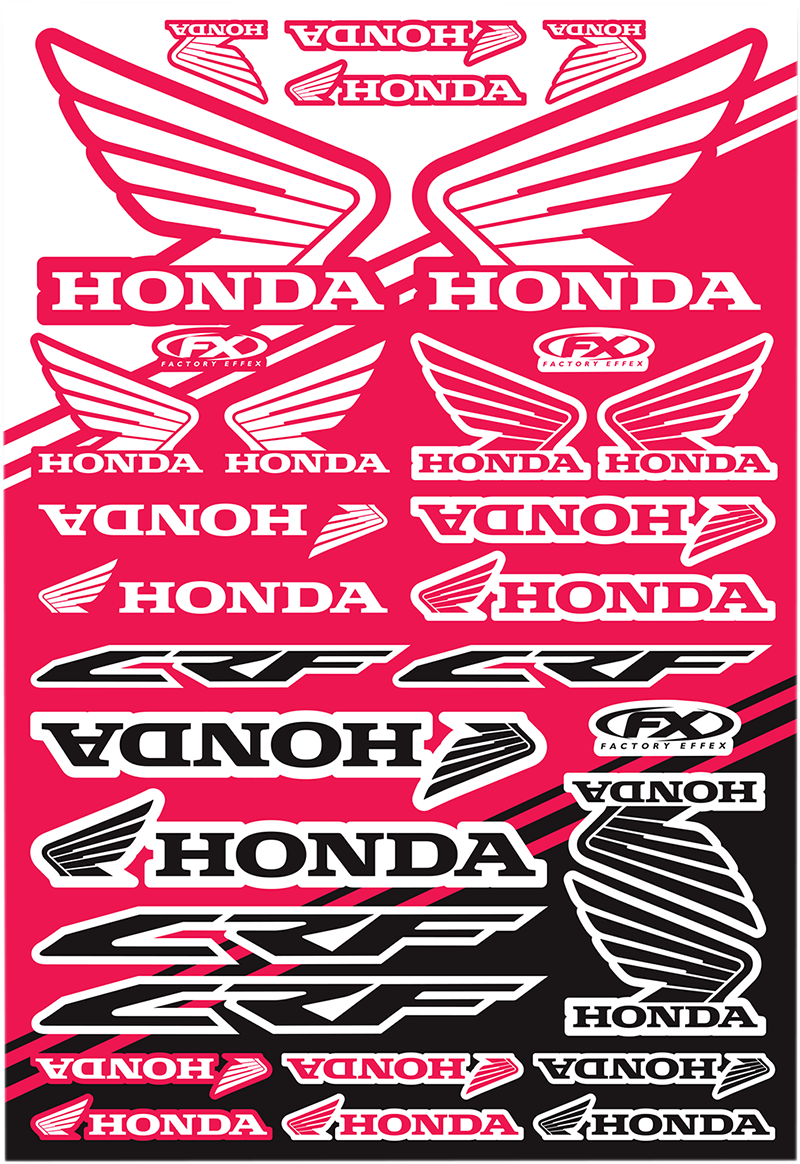 Factory Effex OEM Sticker Sheets Black Red White Honda CRF 22-68330
