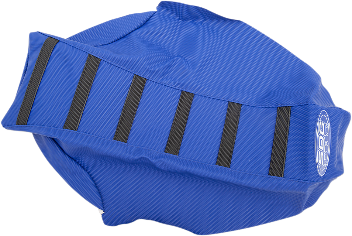 SDG 6-Rib Gripper Seat Covers Black Ribs Blue Cover 95945KBB