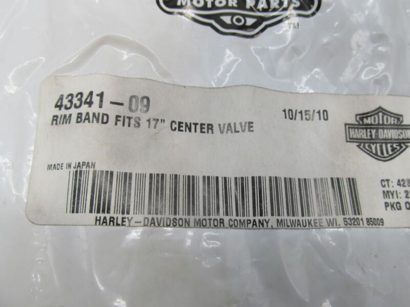 Lot of 2 Harley Davidson Genuine NOS Center Valve 17" Rim Strips Bands 43341-09