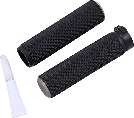 Arlen Ness Fusion Knurled Grips Titanium Knurled - Cable 07-338