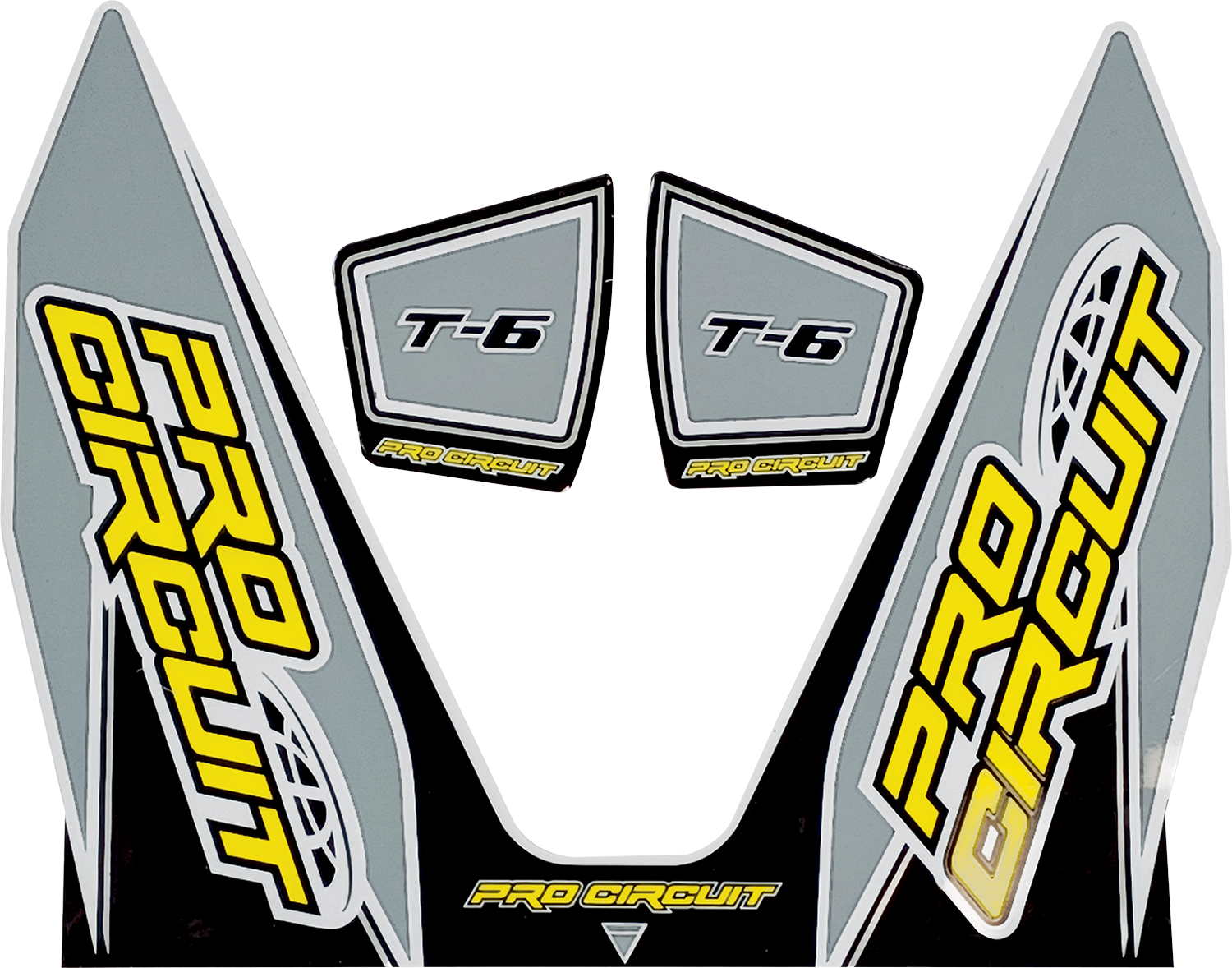 Pro Circuit T-6 Exhaust Decals Gray DC22T6-GRAY