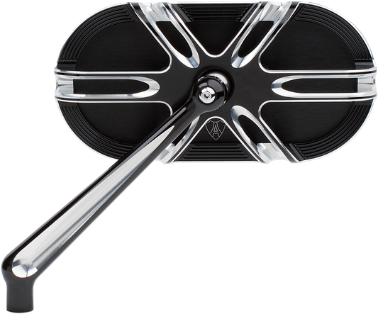 Arlen Ness Caged Series Mirrors Left Black Deep Cut 13-164
