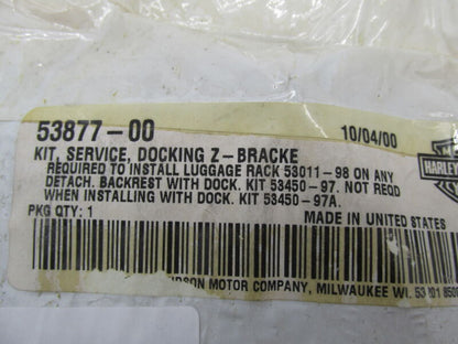 Harley Davidson Genuine NOS Luggage Rack Docking Z Bracket 53877-00