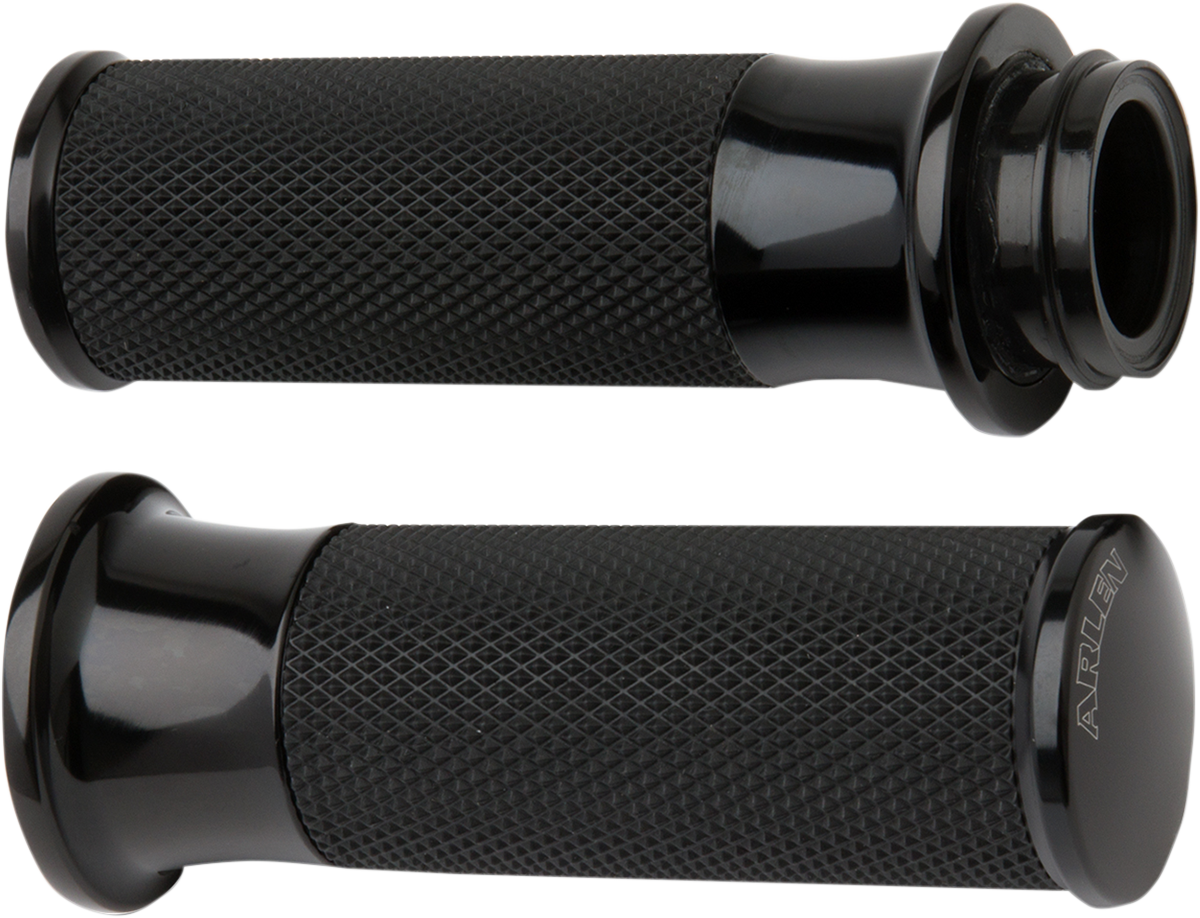 Arlen Ness Cable Style Fusion Series Grips Black Smoothie 07-321