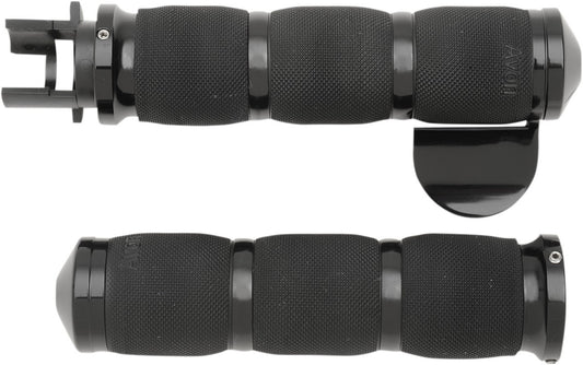 Avon Air Cushioned Grips with Throttle Boss Black Anodized MT-IN-AIR-90A-B