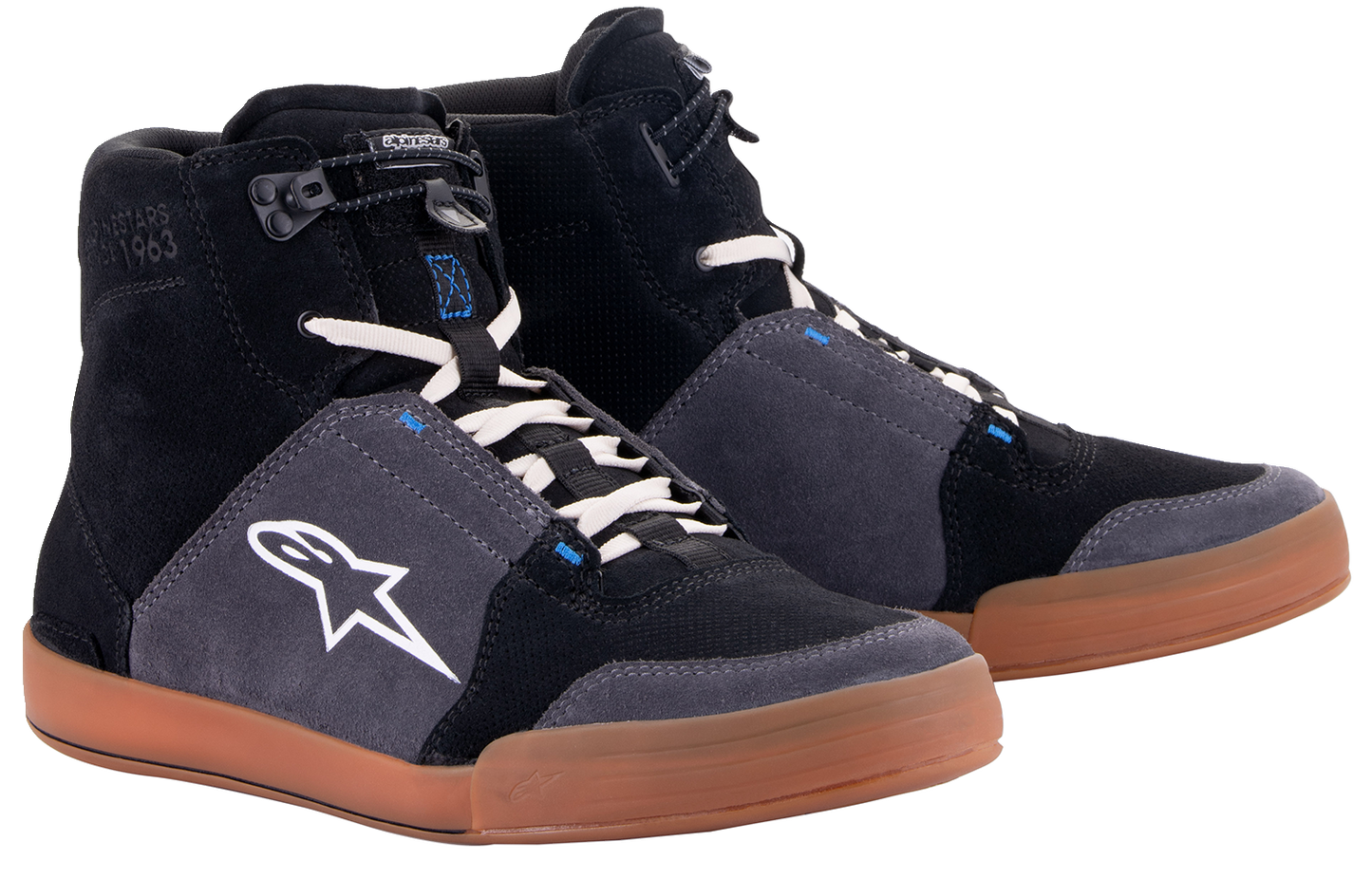 Alpinestars Chrome Shoes Black/Asphalt/Gum Blue 14 2512322117214