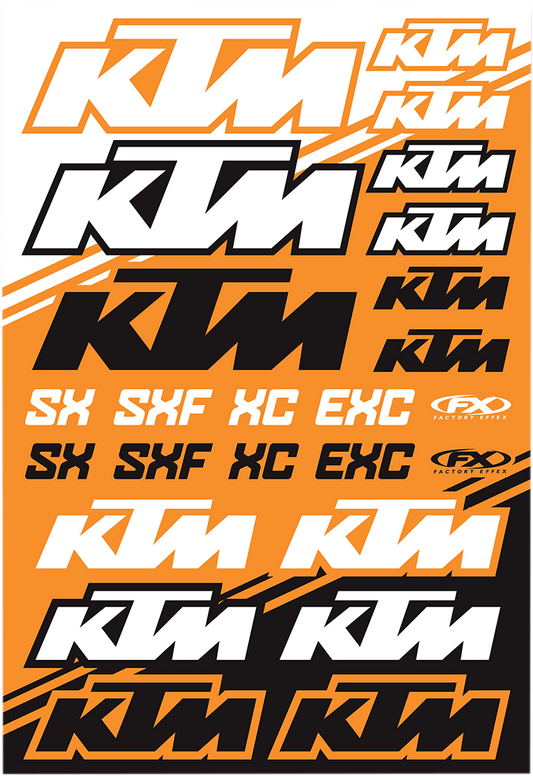 Factory Effex OEM Sticker Sheets Black Orange White KTM SX 22-68530