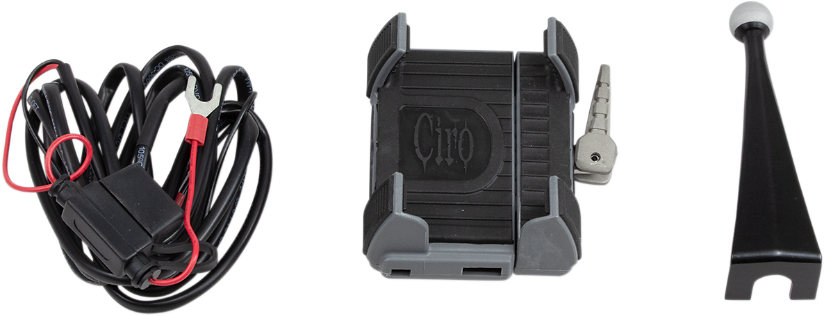 CIRO Smartphone / GPS Holders With Fairing Mount Black With Charger 50216