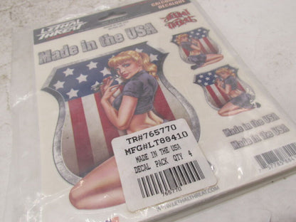 Lot of 3 Lethal Threat Made in the USA Girl Motorcycle Decals 6X8" LT88410