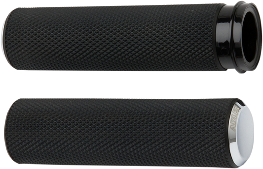 Arlen Ness Cable Style Fusion Series Grips Chrome Knurled 07-324