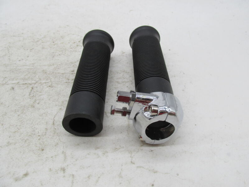 Set of Triumph Emgo NOS NEW Grips with Chrome Throttle Housing
