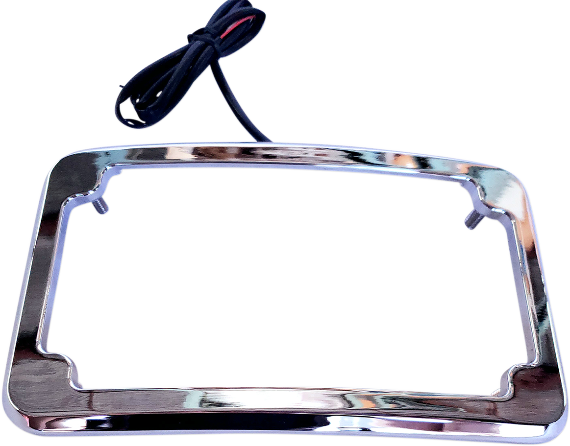 Cycle Visions Cruved Lighted License Plate Frames Chrome CV4617