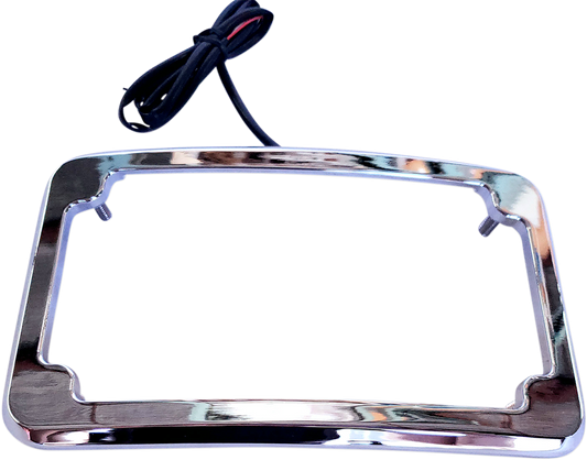 Cycle Visions Cruved Lighted License Plate Frames Chrome CV4617