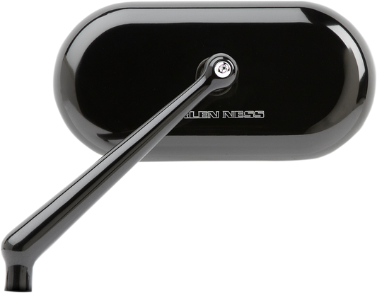 Arlen Ness Forged Oval Mirrors Black Left Hand 13-170