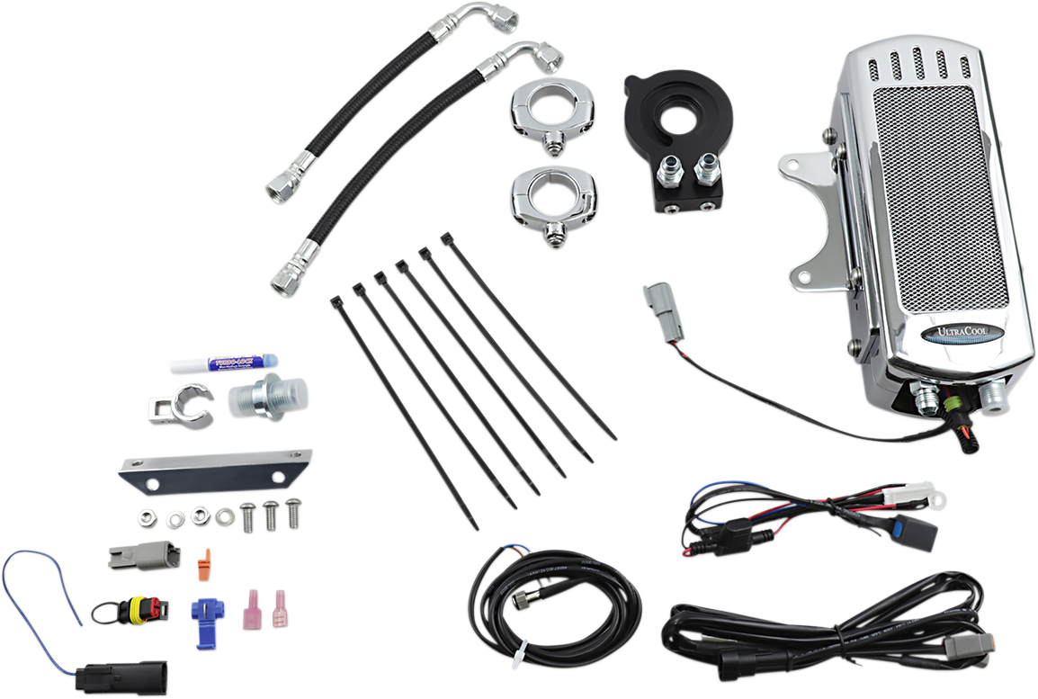 ULTRACOOL Oil Cooler Kits Chrome Frame Mount Side Mount Vertical SMS8-1C