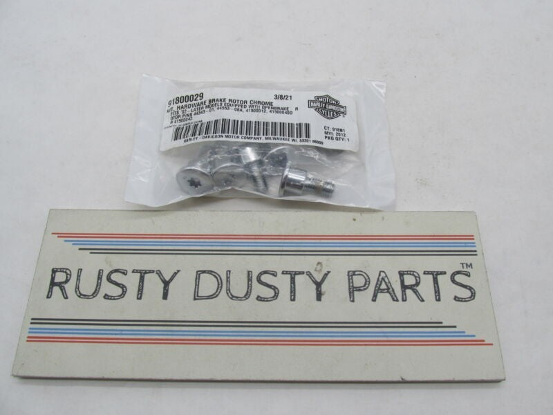 Harley Davidson Genuine NOS Chrome Brake Rotor Hardware Kit 91800029